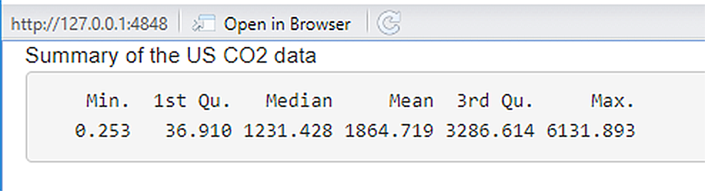 A simple app providing a single descriptive statistics summary.