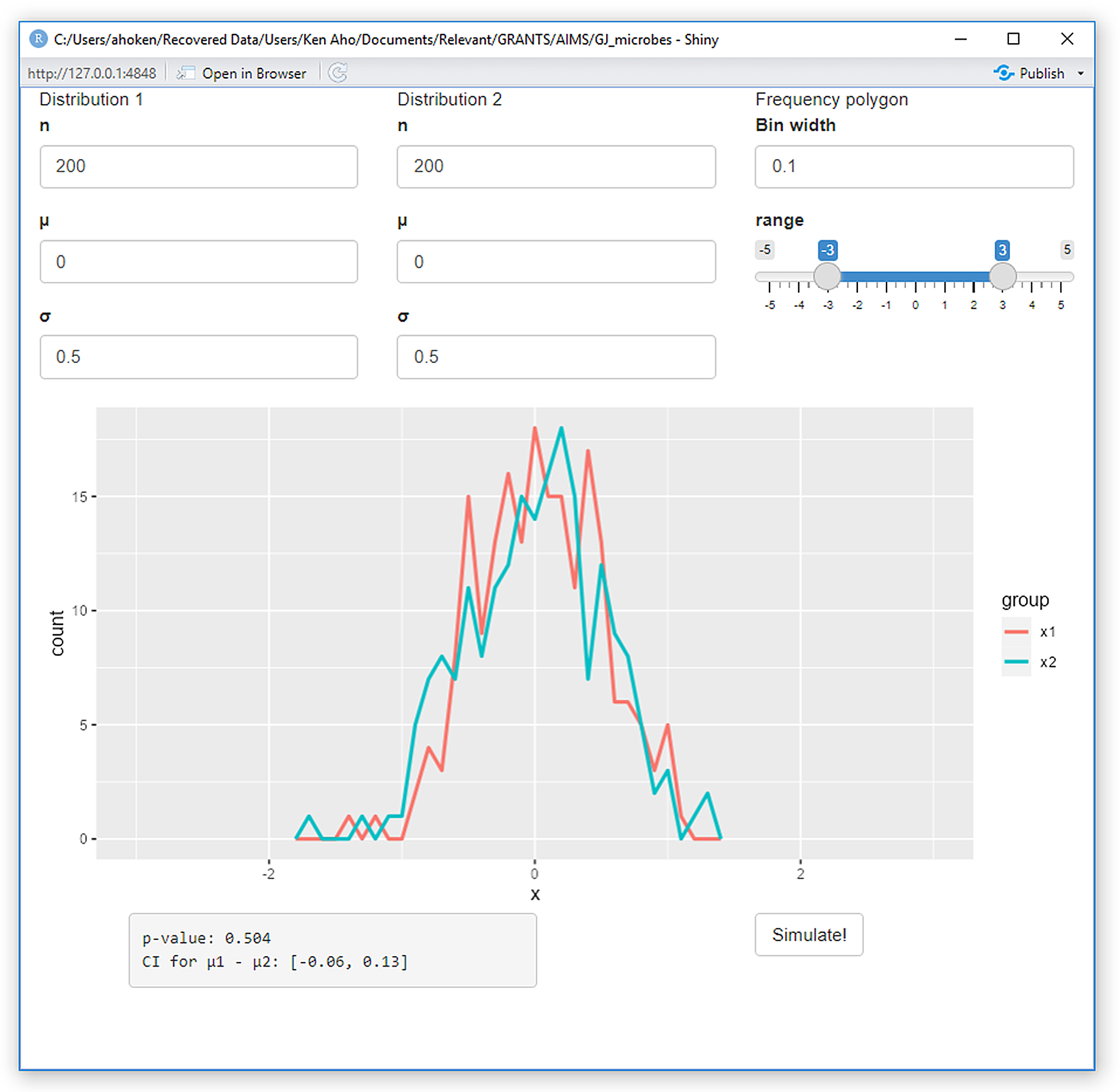 A *shiny* app to demonstrate the mechanism of $t$-tests.