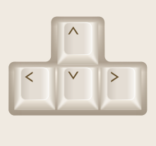 Typical scroll direction keys on a keyboard.